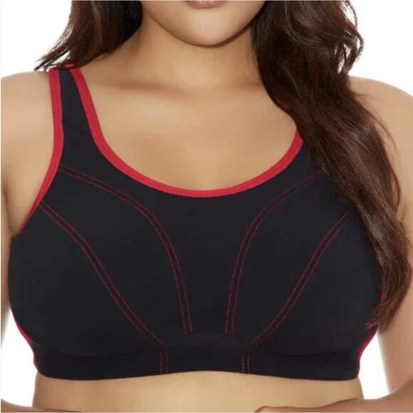 NWT Goddess Soft Cup Full Figure Sports Bra in Black Size 44C - Picture 1 of 9